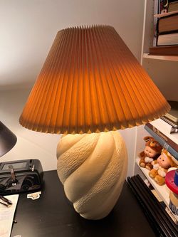 Ceramic Swirl Table Lamp with Pleated Shade