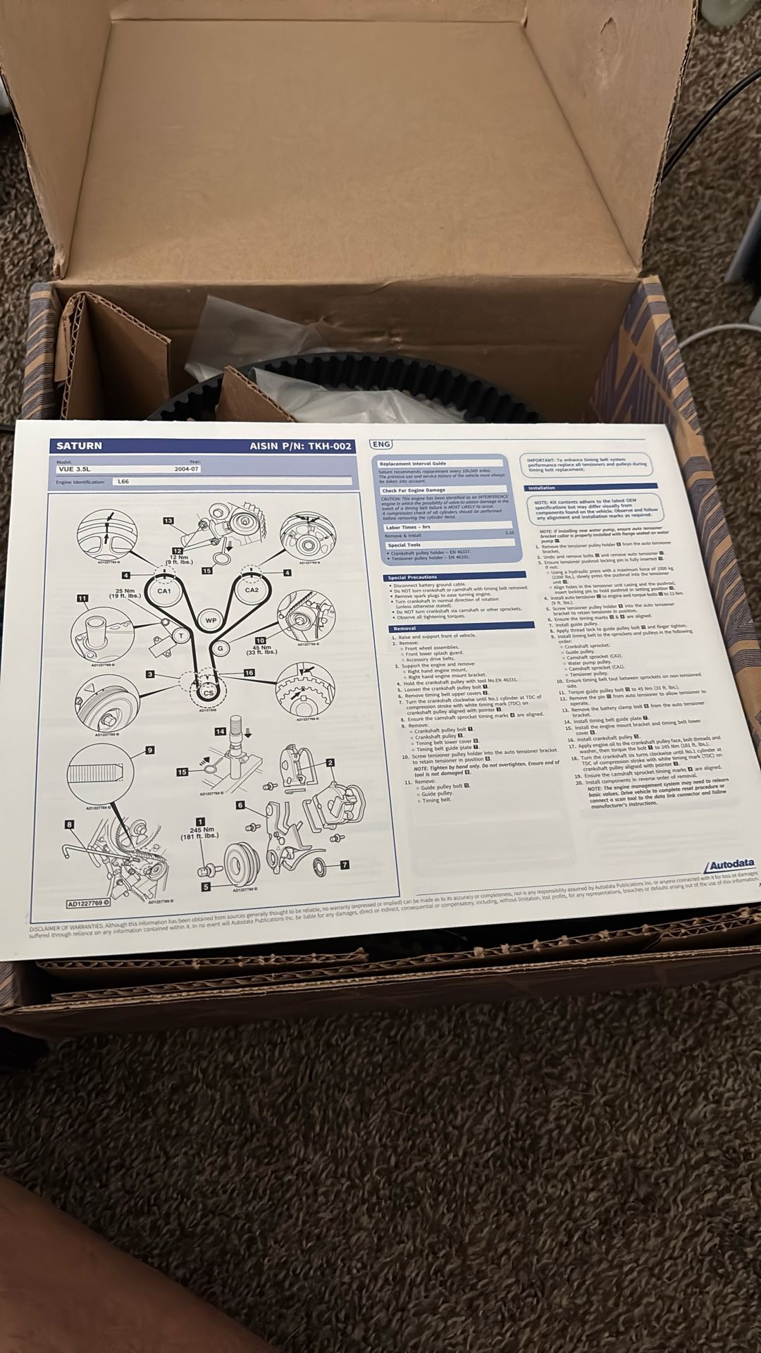 Timing Belt & Water pump 