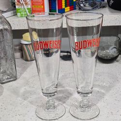 Budweiser Pilsner Beer Glasses Set of 2