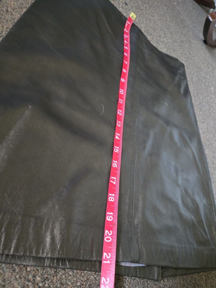 Vtg Ann Taylor Leather Skirt Golden Tan Beige. Siza 10P