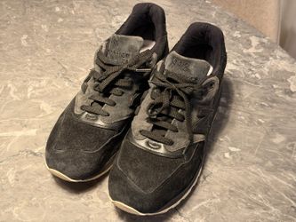 New Balance 998 Men's Sneakers, Black Suede, Size 9