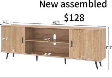 😀 80 Inch Mid Century Modern TV Stand for 75 85 Inch TV, Wood TV Stand with Storage, Entertainment Center for Living Room Bedroom, TV Media Console, 