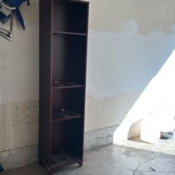 Tall Dark Wood Bookcase with 4 Shelves
