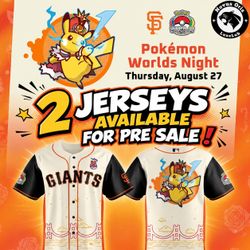 Sf Giants pokemon worlds night Aug 27th Authentic Jersey