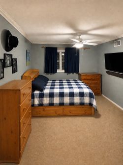 Full Storage Bed Frame + 2 Matching Dressers - Bedroom Set
