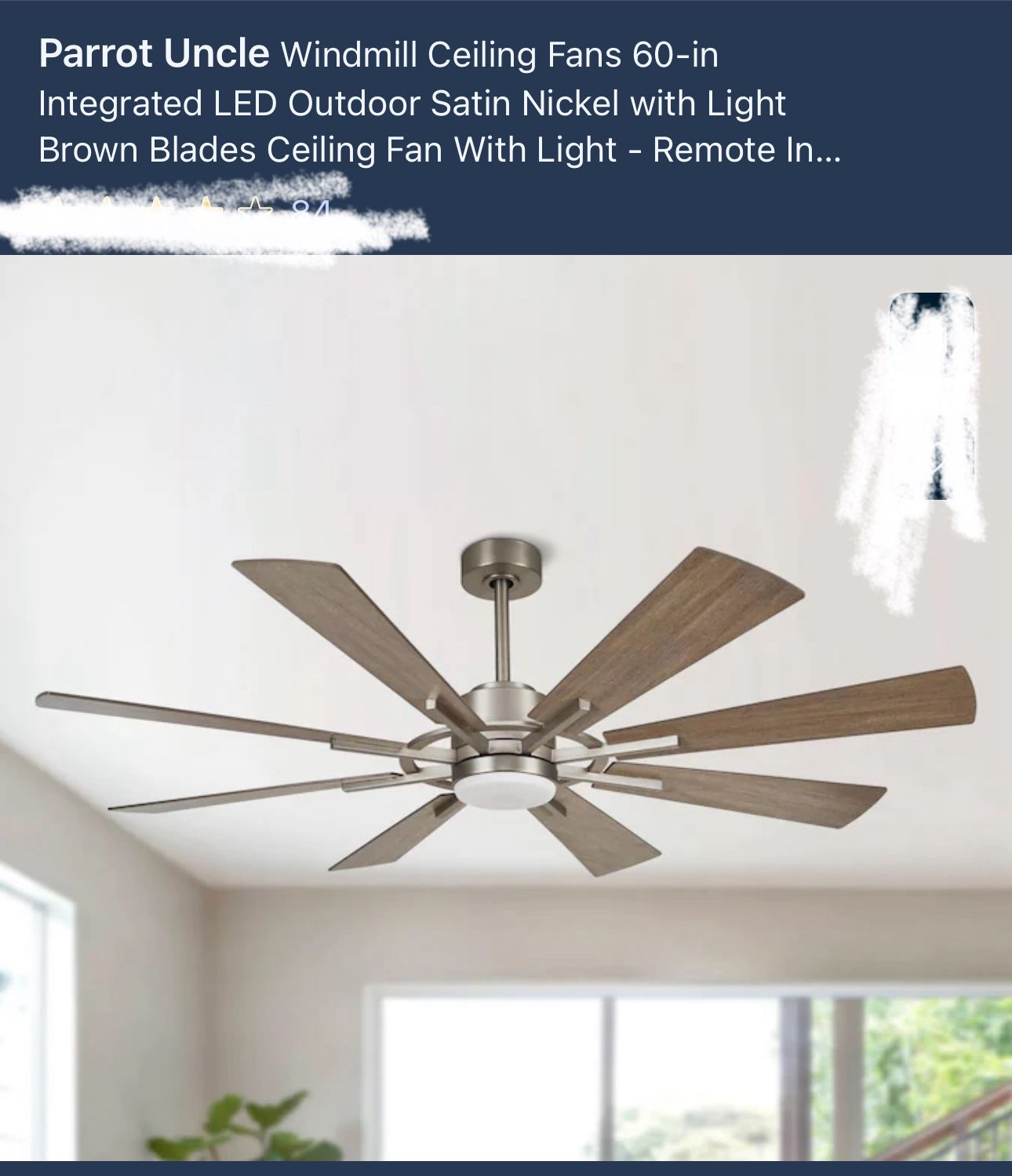 Ceiling fan 60 inch