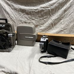 Vintage Bell & Howell 8mm Camera With Projector And Screen 