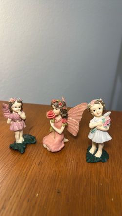 Lot of 3 Dezine Fairy's ( adorable ) hand painted