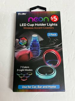 Neon LED Cup Holder Lights (2 pack)