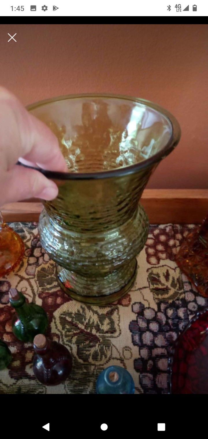 Vintage Green Glass vase