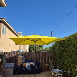 6.5" ft square market umbrella patio color: yellow base not included