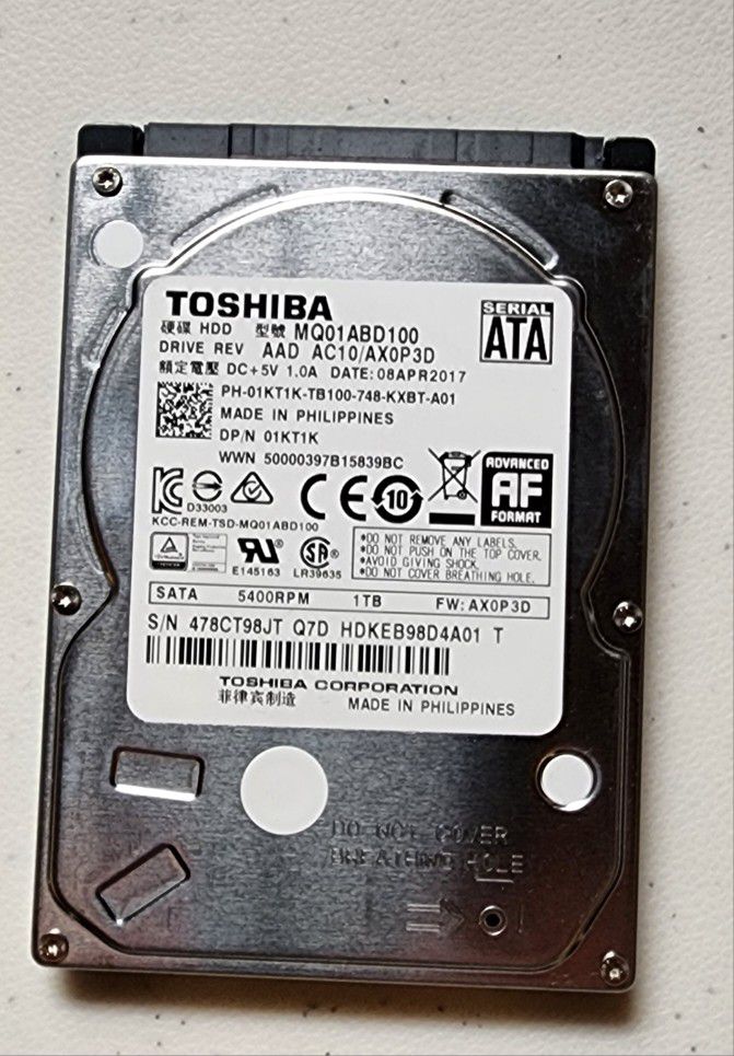 Toshiba Laptop / Video Game 1TB HDD 2.5 