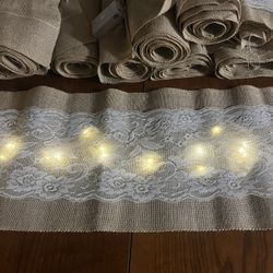 Burlap Lace Table Runners 