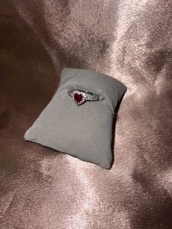 Silver ring with ruby stone