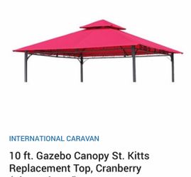International Caravan 10ft Canopy Gazebo Replacement Canopy - St Kitts - Cranberry