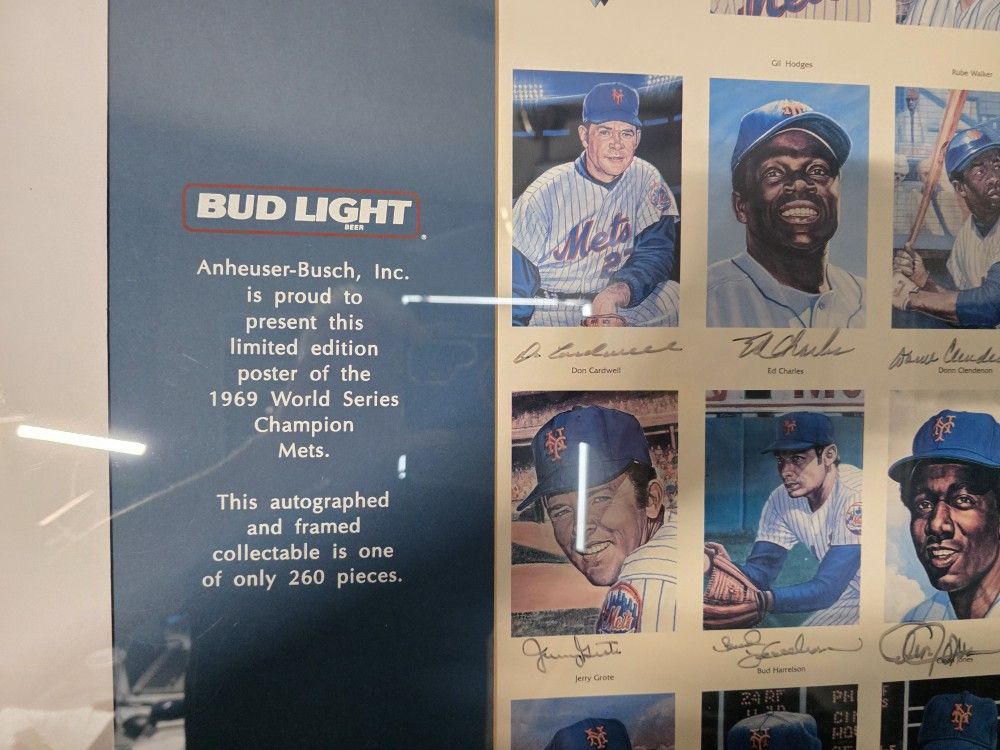 Signed 69 Mets Poster.. COA Included Limited 260