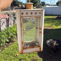 Antique Glass And Metal Holder Has Glass 