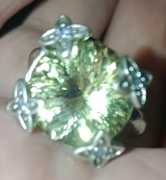 Topaz Stone Sterling Silver Ring Size 10 & Paparazzi Jewelry included 7 paparazzi sets