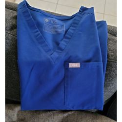 Figs Blue Top Left Pocket Top And Yola Pants