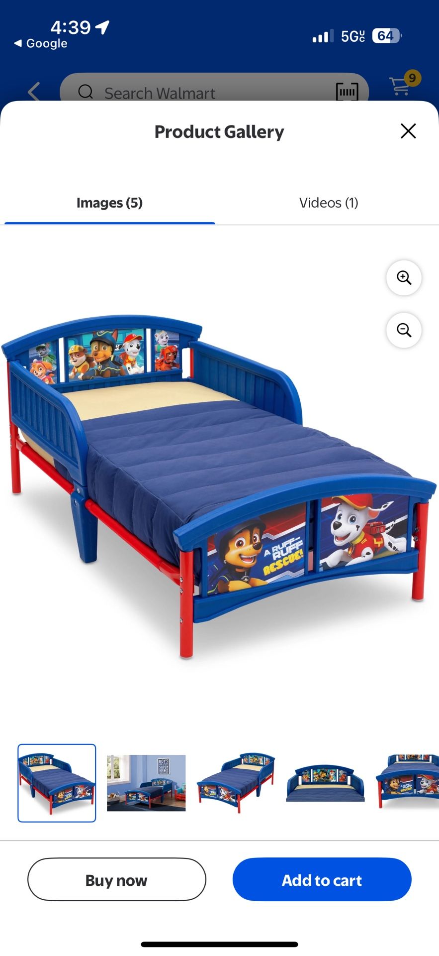 Paw Patrol Toddler Bed 