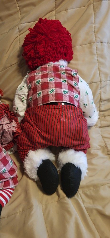 Marie Osmond Raggedy Ann & Andy Christmas Dolls 20"