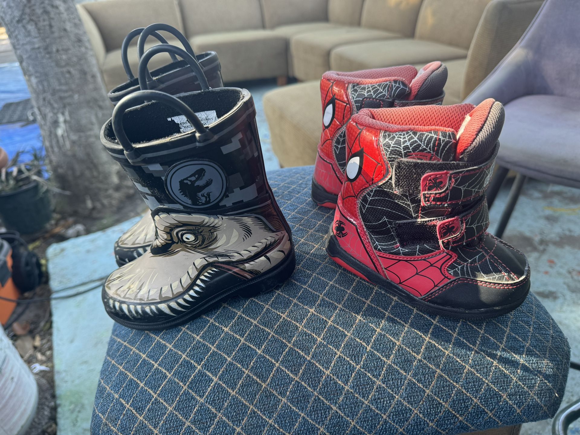 Kids, rain, boots and snow boots size 6 $10 for both