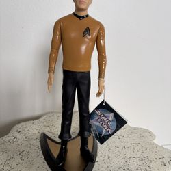 Rare VTG 1991 Original Captain Kirk Star Trek figure with  base-11 inches tall 
