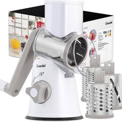 Geedel Rotary Cheese Grater, Kitchen Mandoline Vegetable Slicer 
