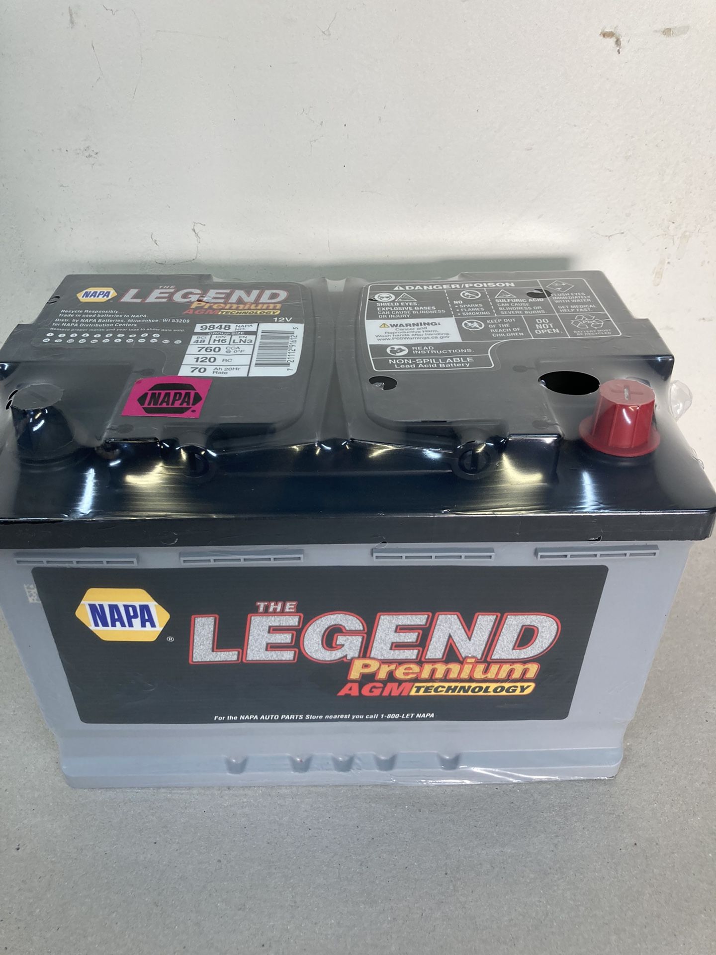 Car battery Napa legend premium gel AGM size H6/48 high-performance for sale