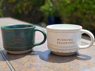 Set of 2 Hearth & Hand with Magnolia "Morning" Stoneware Mugs