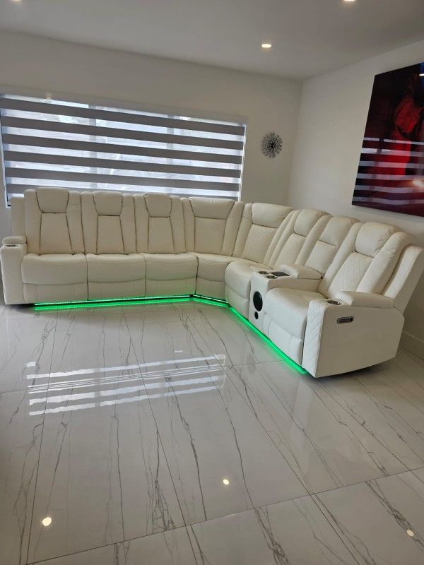 Seccional Reclinable Led Electrico 