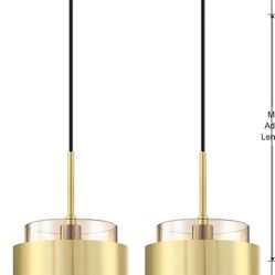 Set If 2 Hanging Modern Industrial Farmhouse Lights 