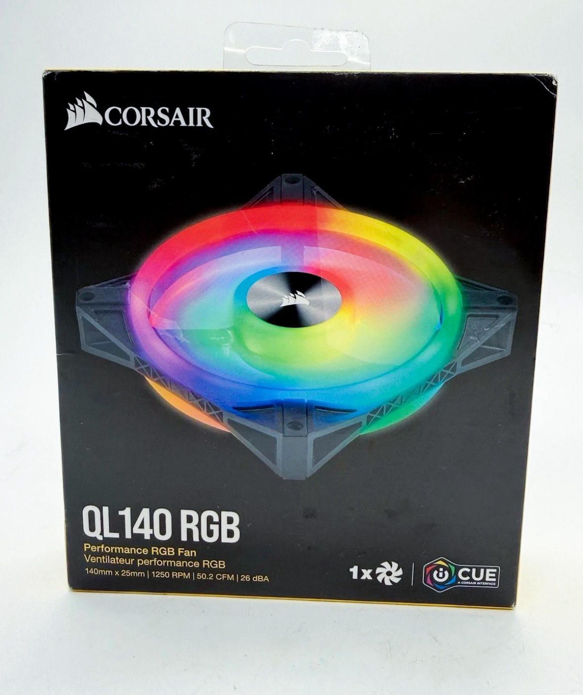 NEW Corsair iCUE QL140 RGB 140mm PWM Dual Fan Kit w Lighting Node CORE Black