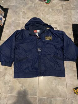 Vintage Michigan Wolverines Nike Jacket Men’s Large Blue Duck Down Puffer Hooded