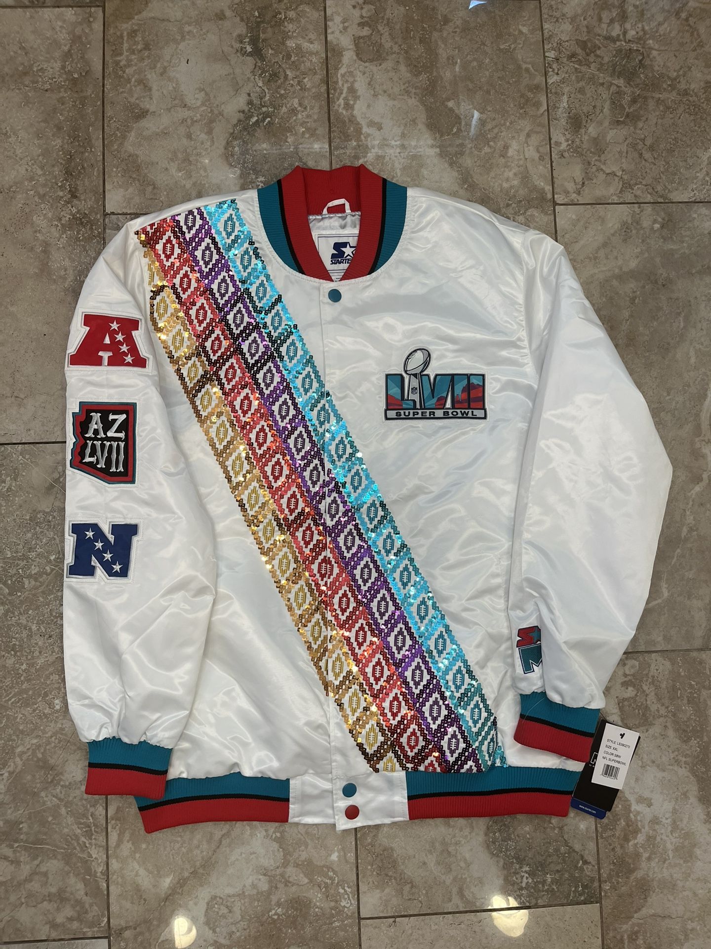 NFL Super Bowl LVII Light Weight Front Snap Starter Jacket Size 2XL