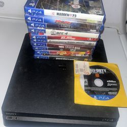Ps4 Console and 11 games, No wires or controllers included.