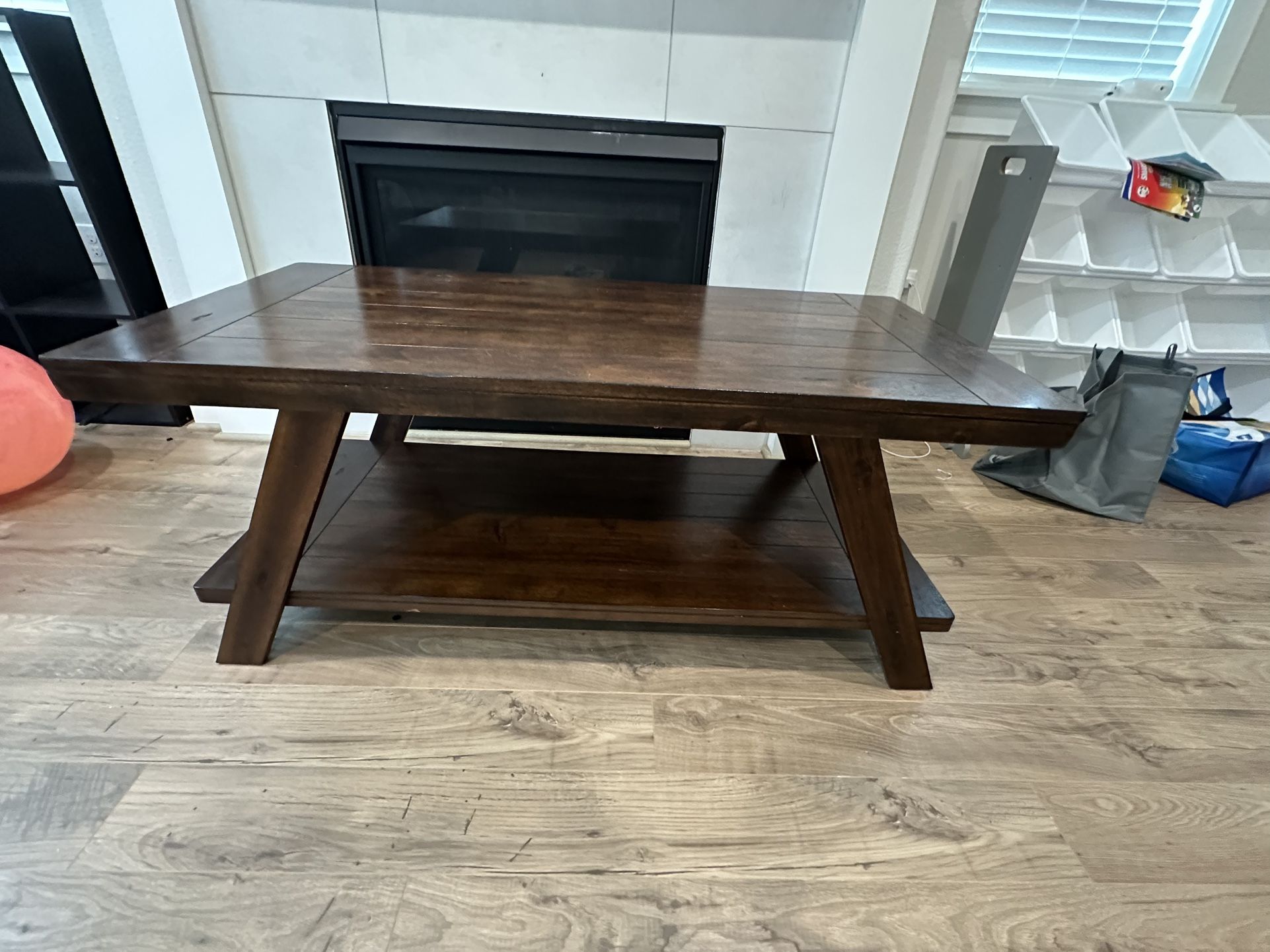 Wooden Coffee Table With Side Table Set Of 3