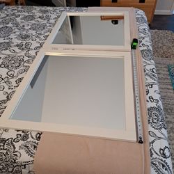 2 30 Inch Square Framed Mirrors