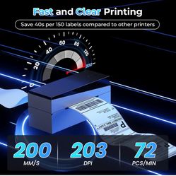 Bluetooth Shipping Label Printer 4x6, 249BT Thermal Label Printer 4x6 for Small Business, Shipping Packages, Office, Home, Compatible with Android iPh