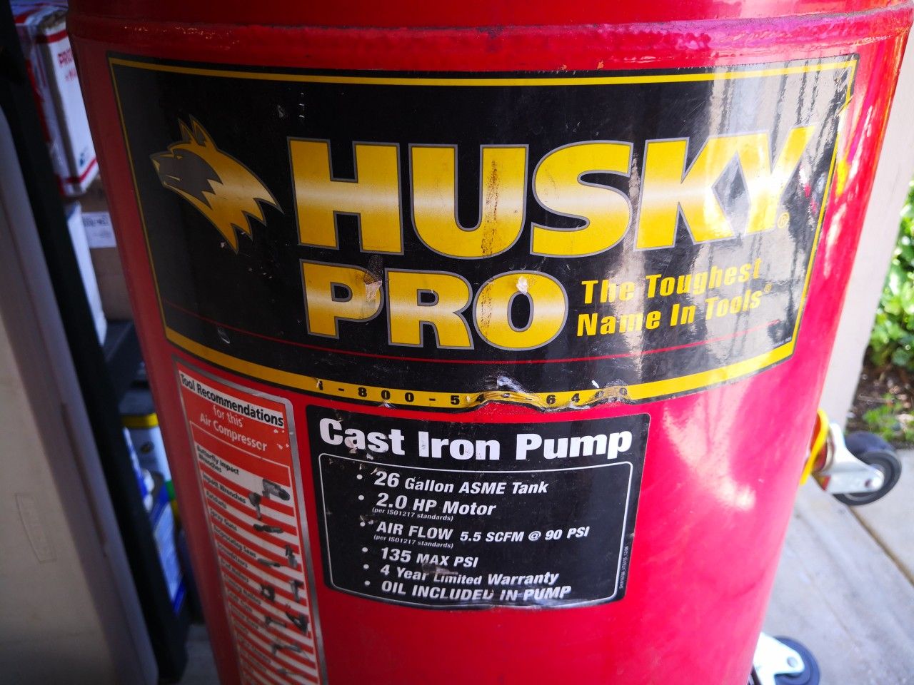 26 gallon husky pro air compressor USA made