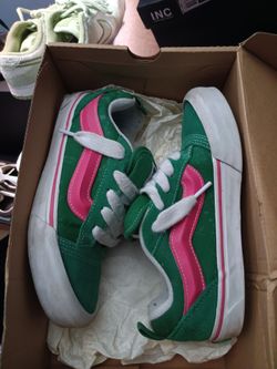 Vans Old Skool Green and Pink Sneakers