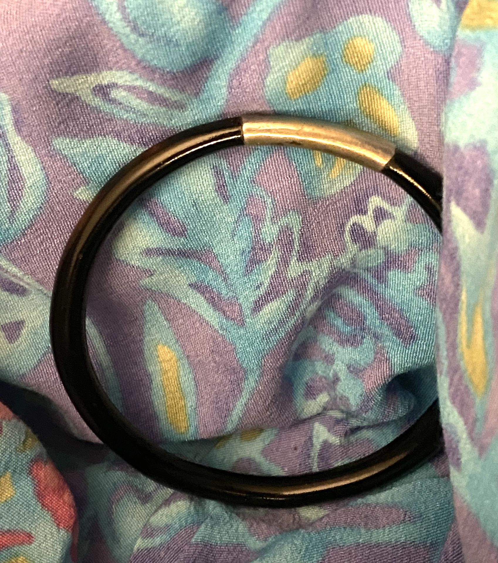 Polished Wood Bracelet With Silver