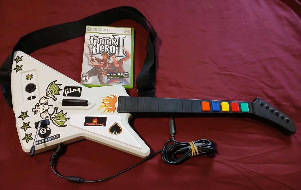 Guitar Hero Guitar For Xbox 360 With Game. Tested Works 