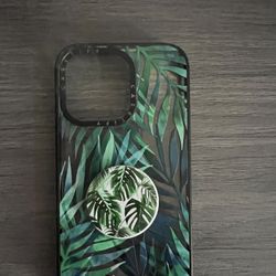 iPhone 13 Pro Impact Case - Casetify Green Watercolor Tropical Palm Trees