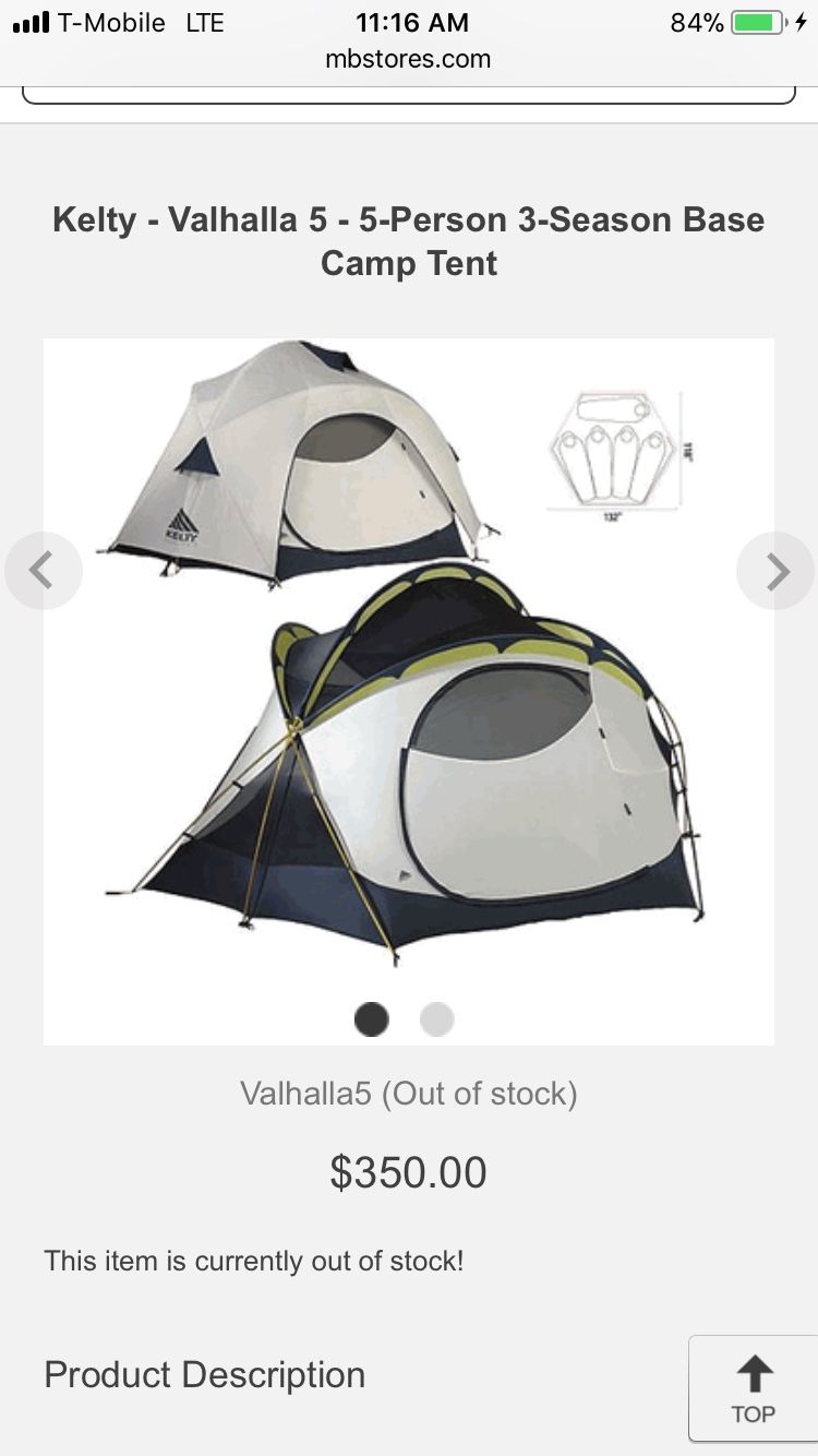 Kelty Valhalla 5 - BRAND NEW, SOLD OUT