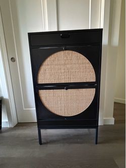 Shoe storage cabinet- Natural Rattan Boho (1 month old)