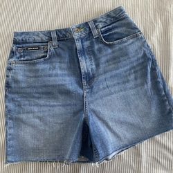 DKNY// Kent high-rise denim shorts 