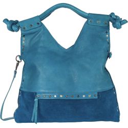 Free People: Valencia Studded Tote Blue Purse 
