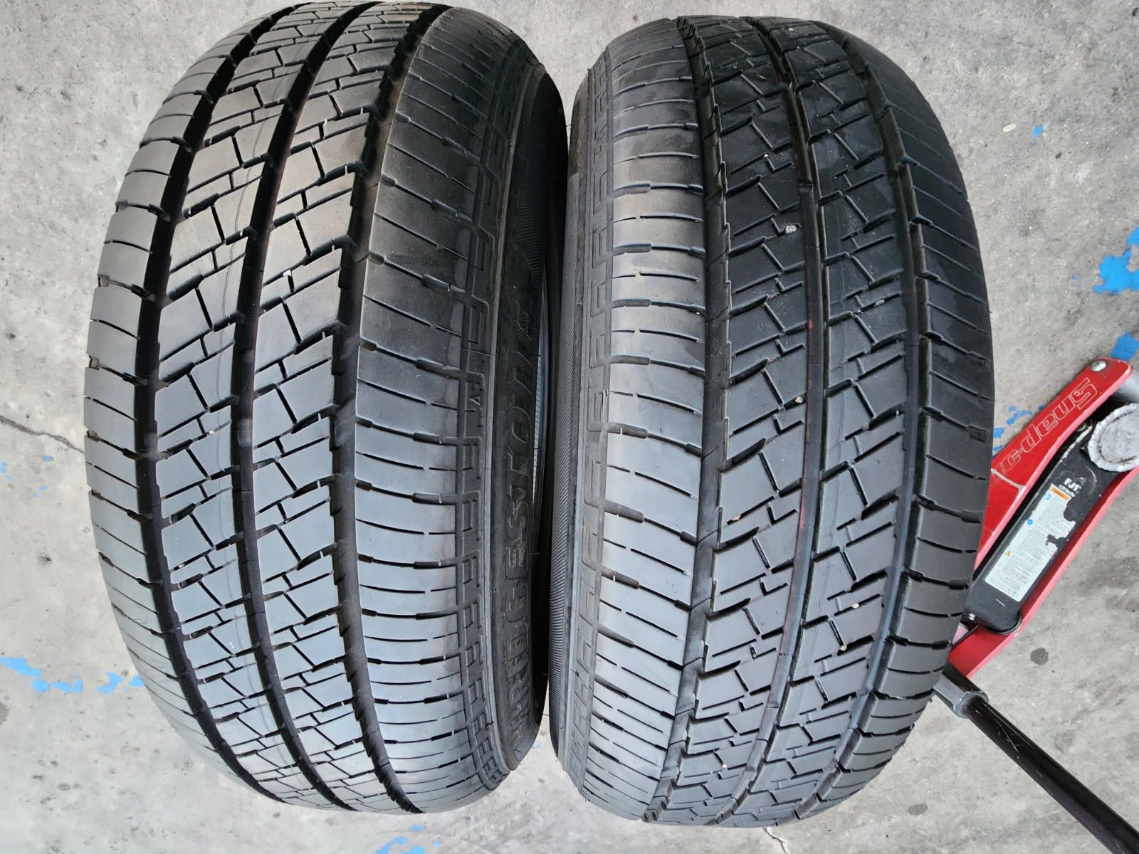 2 USED TIRES BRIDGESTONE 195/60/17