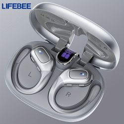LIFEBEE New Wireless Earbuds for Running Sports, Wireless Earphones with Earhooks Pure Bass Sound, Over Ear Headphones with Dual-LED Display, Earphone